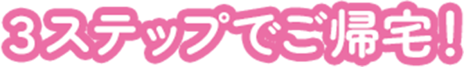 3ステップでご帰宅！