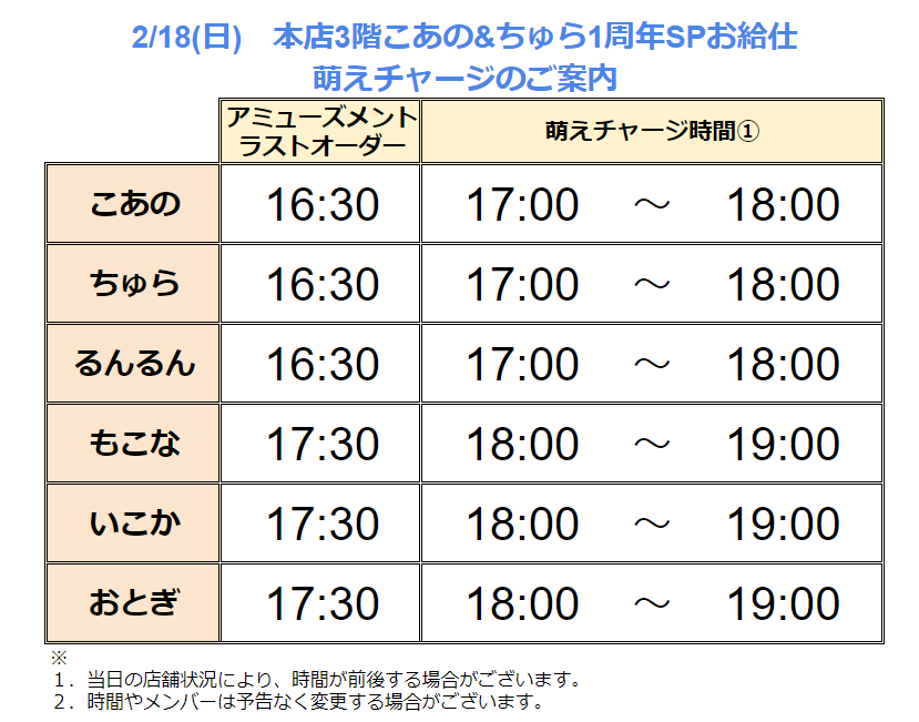 こあの＆ちゅら 1st Anniversary スペシャルお給仕 | 秋葉原